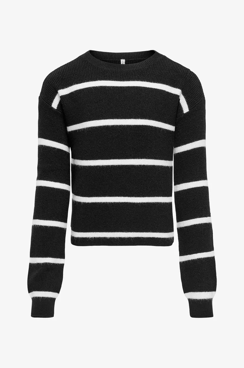 Kids Only Genser kogFranca Short L/S Stripe Knt - Svart