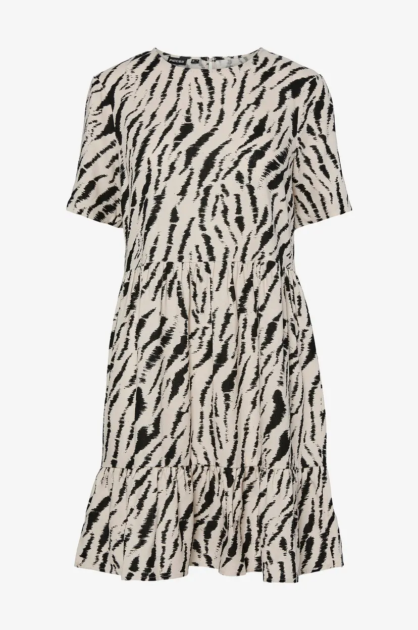 Pieces Kjole pcTarlem SS Dress Wvn - Beige