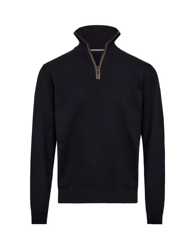 Black Blue Zip knit regular fit