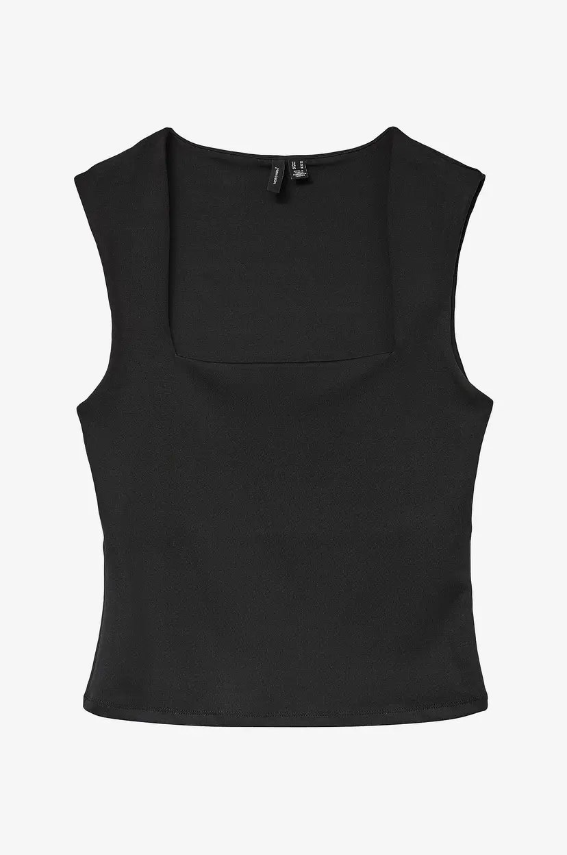 Vero Moda Topp vmMillion SL Square Neck Jrs NO - Svart