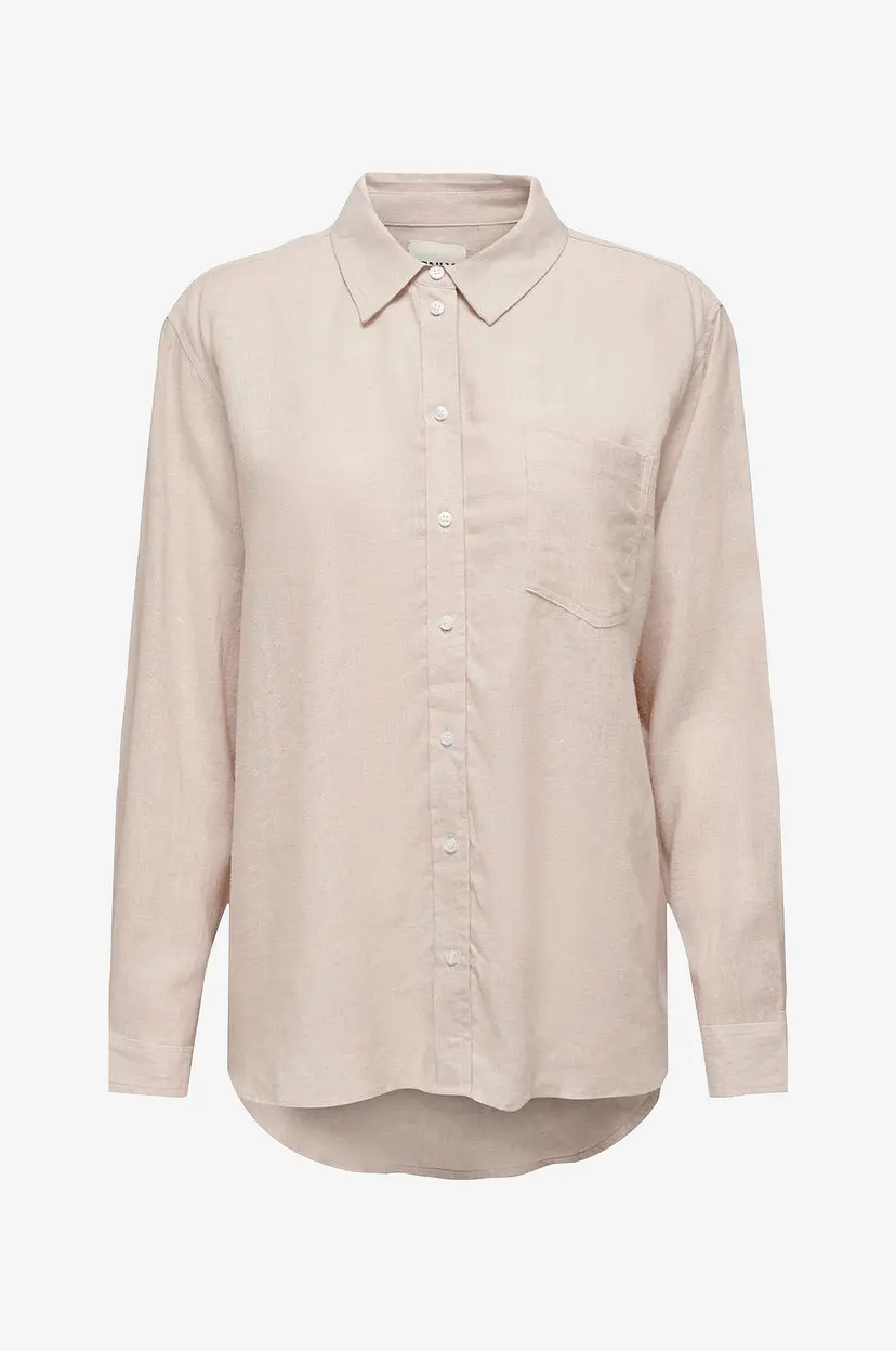 ONLY Skjorte onlTokyo L/S Linen Blend Shirt - Beige