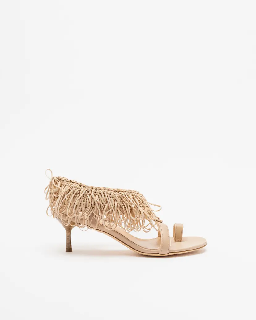 Agl AGL ASTRID FRINGE Beige Sandals