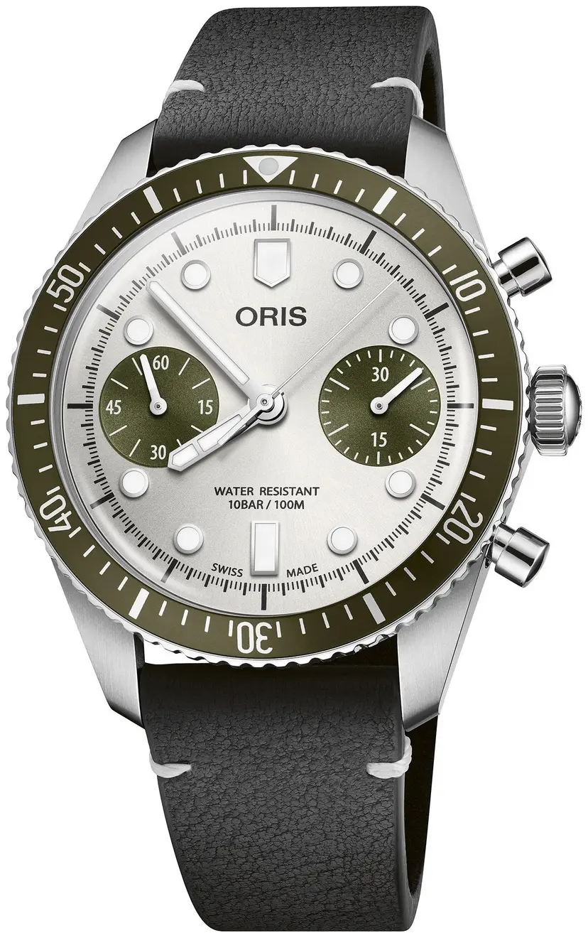 Oris Oris Herreklokke 01 771 7791 4051-07 6 20 01 Divers Sølvfarget/Lær