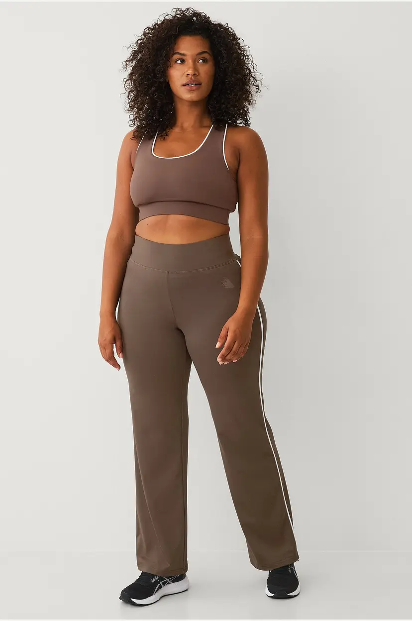Zizzi Treningsbukser Abasic, Long, Flared Pant - Brun