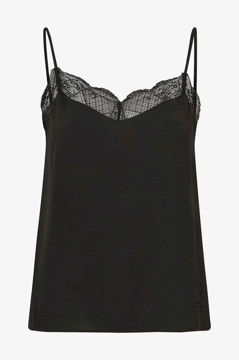 Pieces Stroppetopp pcTiffany Strap Lace Top - Svart