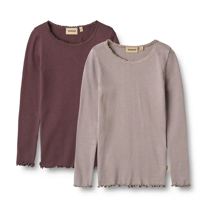 Wheat Wheat, 2 Rib T-Shirt L/S Reese, Purple Fudge