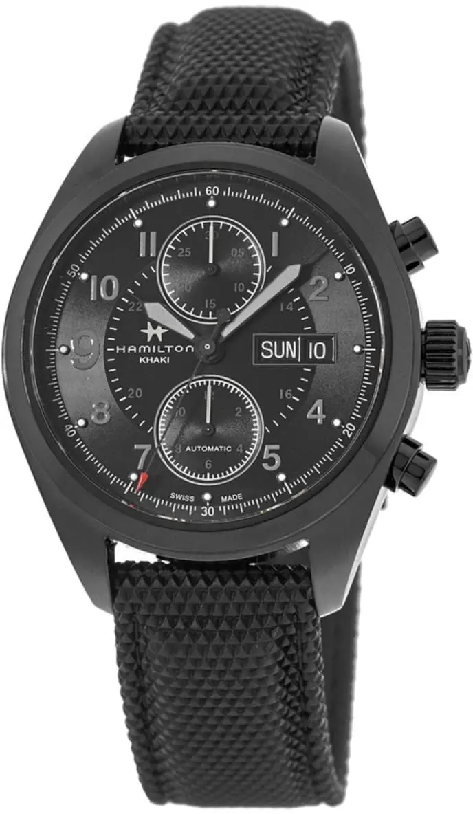 Hamilton Hamilton Herreklokke H71626735 Khaki Field Sort/Tekstil Ø42 mm