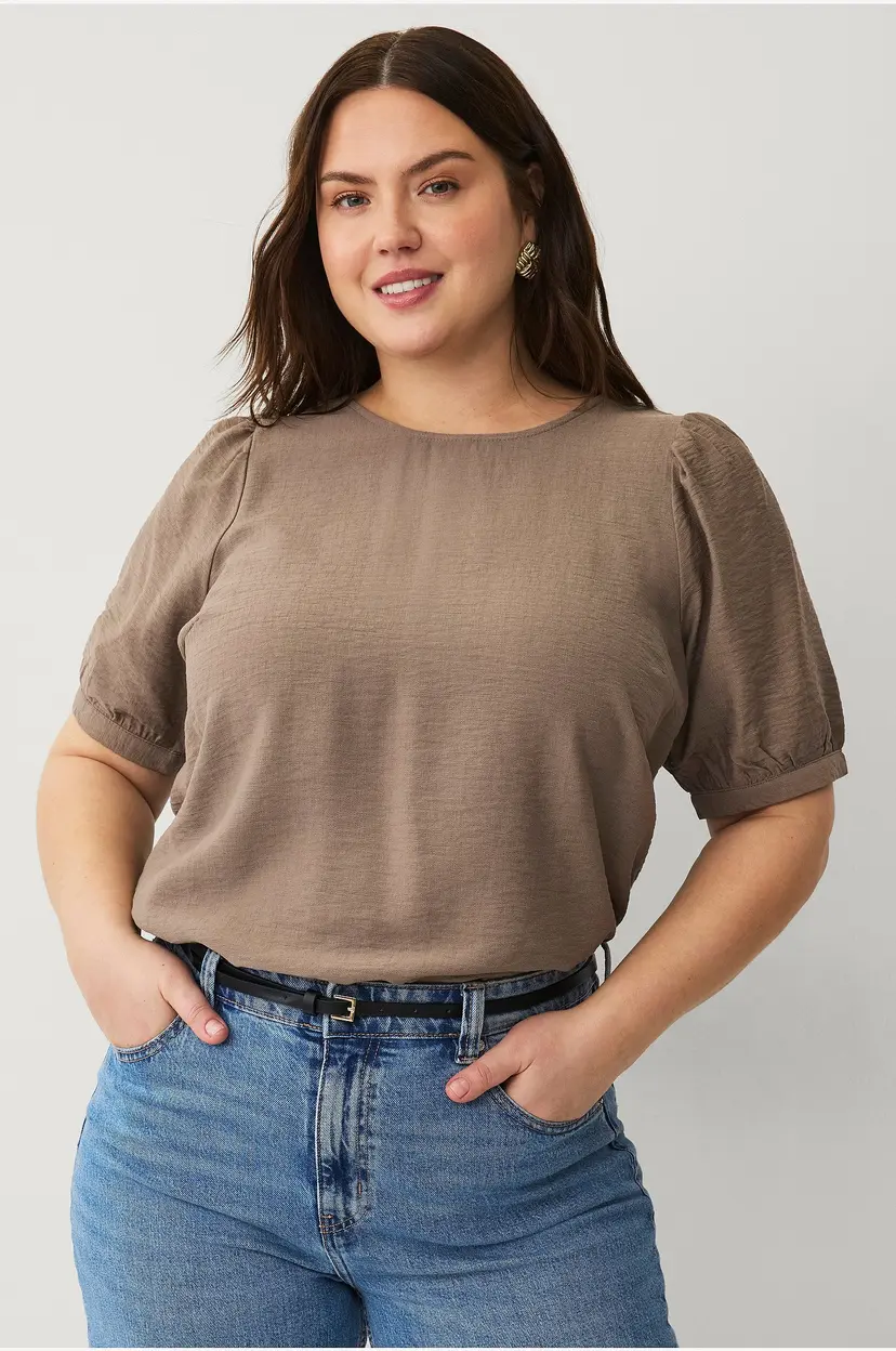 Zizzi Bluse vVilma 1/2 Blouse - Brun