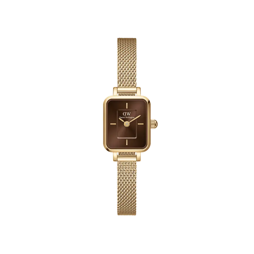 Daniel Wellington Gold 15.4x18.2mm Watch Quadro Mini Evergold Amber | DW
