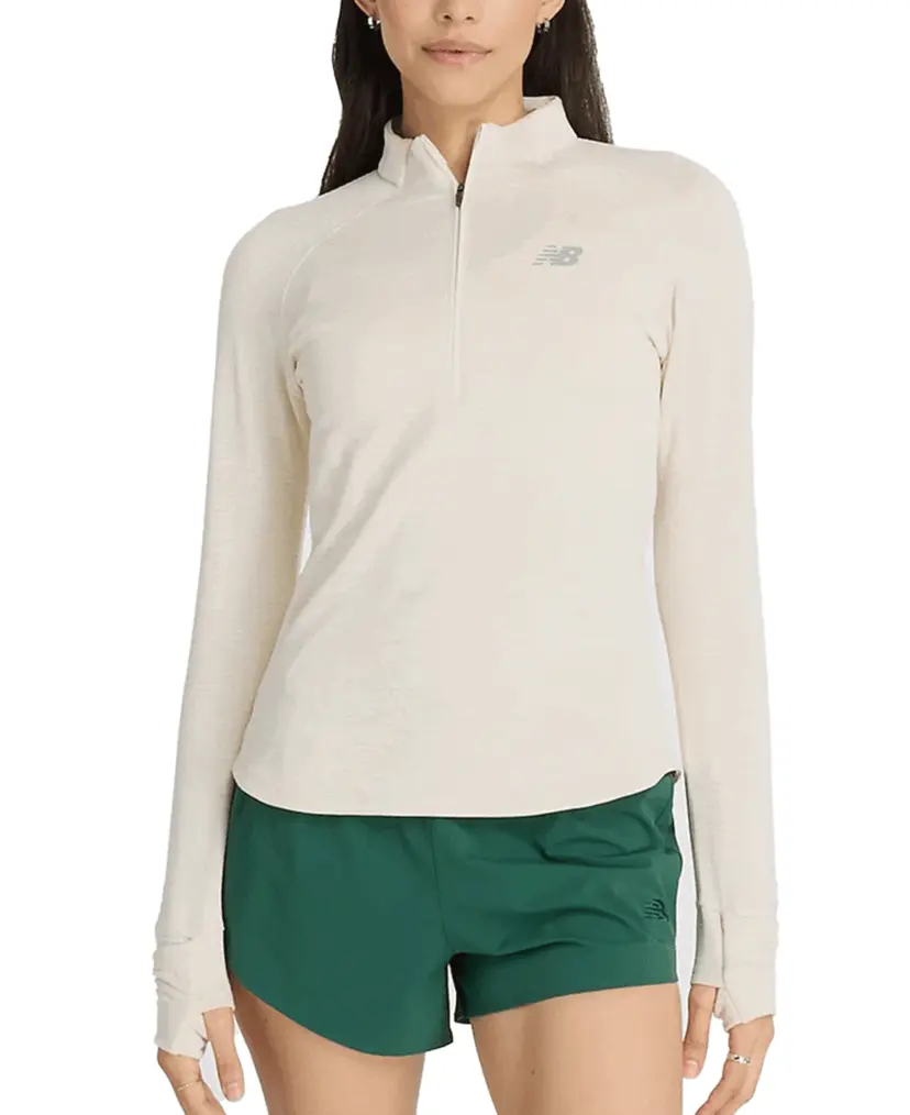 New Balance New Balance Athletics Heat Grid 1/2 Zip Linen Heather