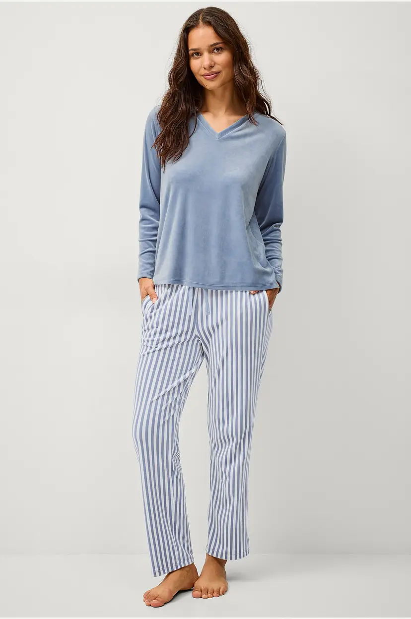 Ellos Collection Pyjamas i velur - Blå