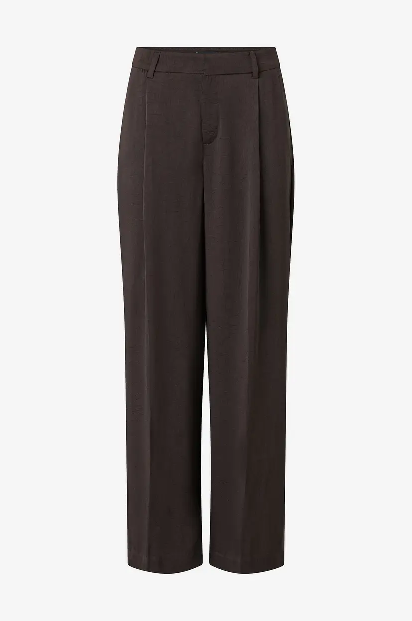 Gina Tricot Bukser Pleated Satin - Brun