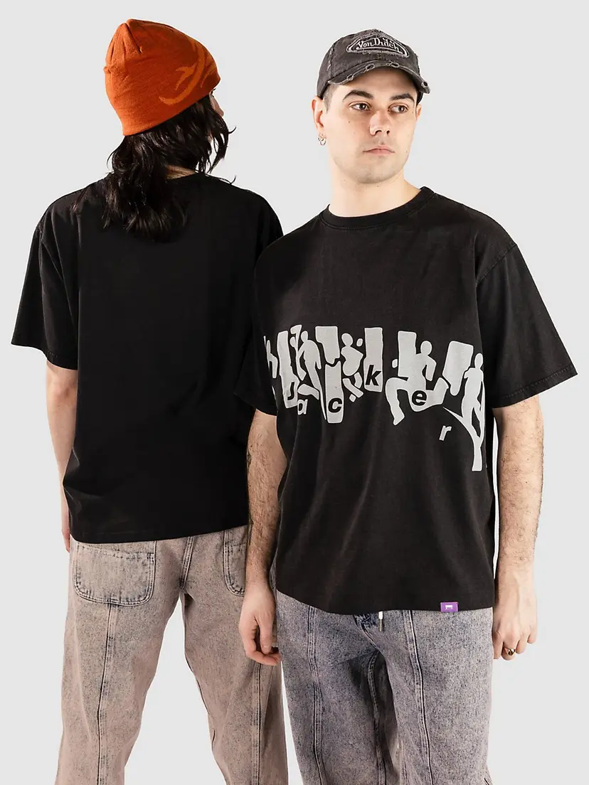 Jacker Jacker Mirror Maze Garment Dyed T-skjorte svart