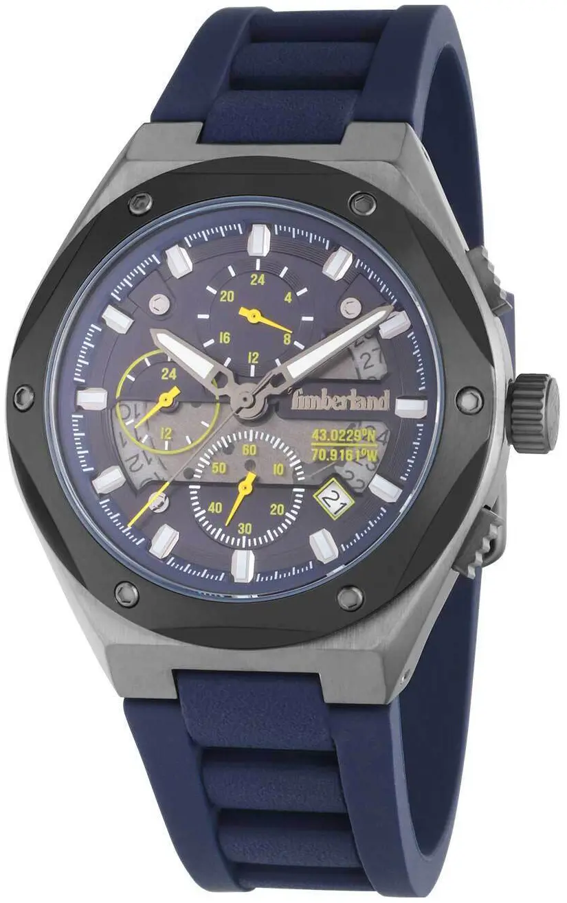 Timberland Timberland Herreklokke TDWGQ2231201 Abbotville Blå/Gummi Ø45 mm