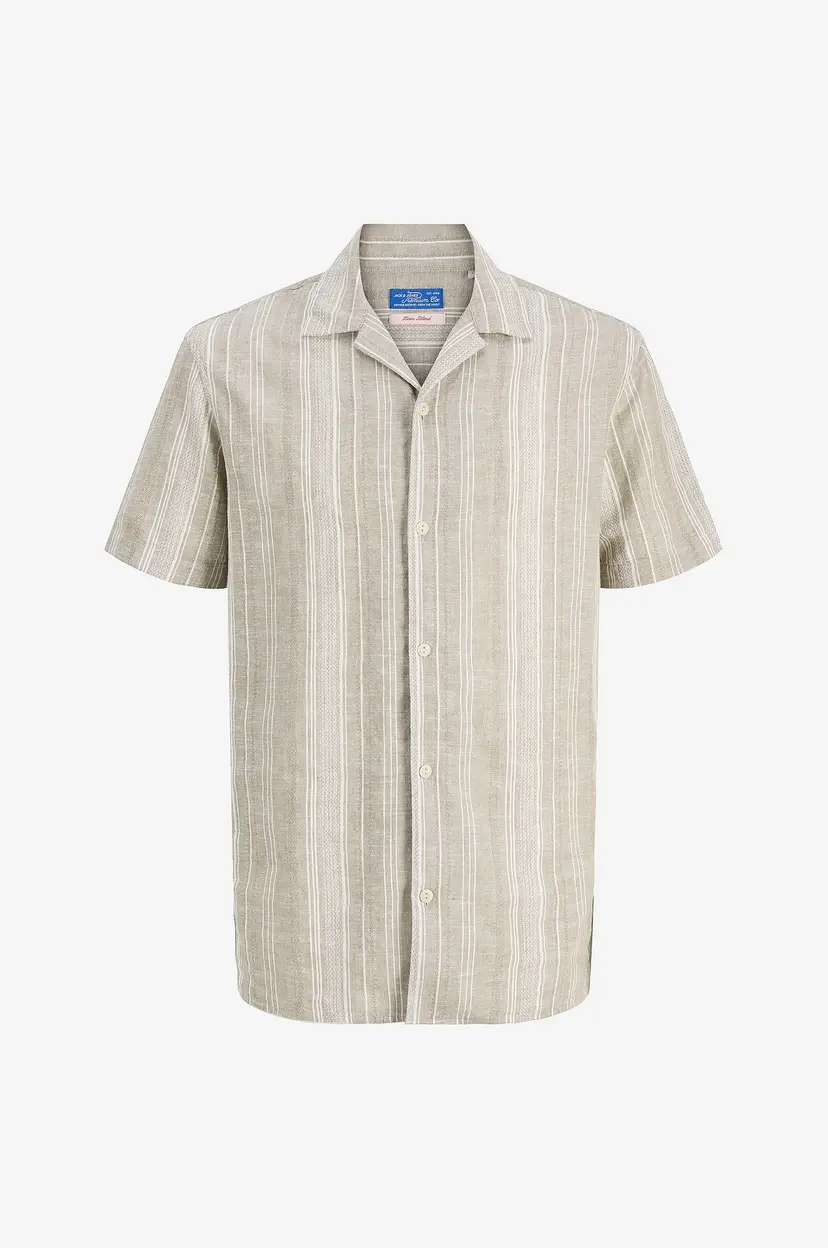 Jack & Jones Junior Skjorte jprBlusummer Linen Blend Dobby S/S - Beige