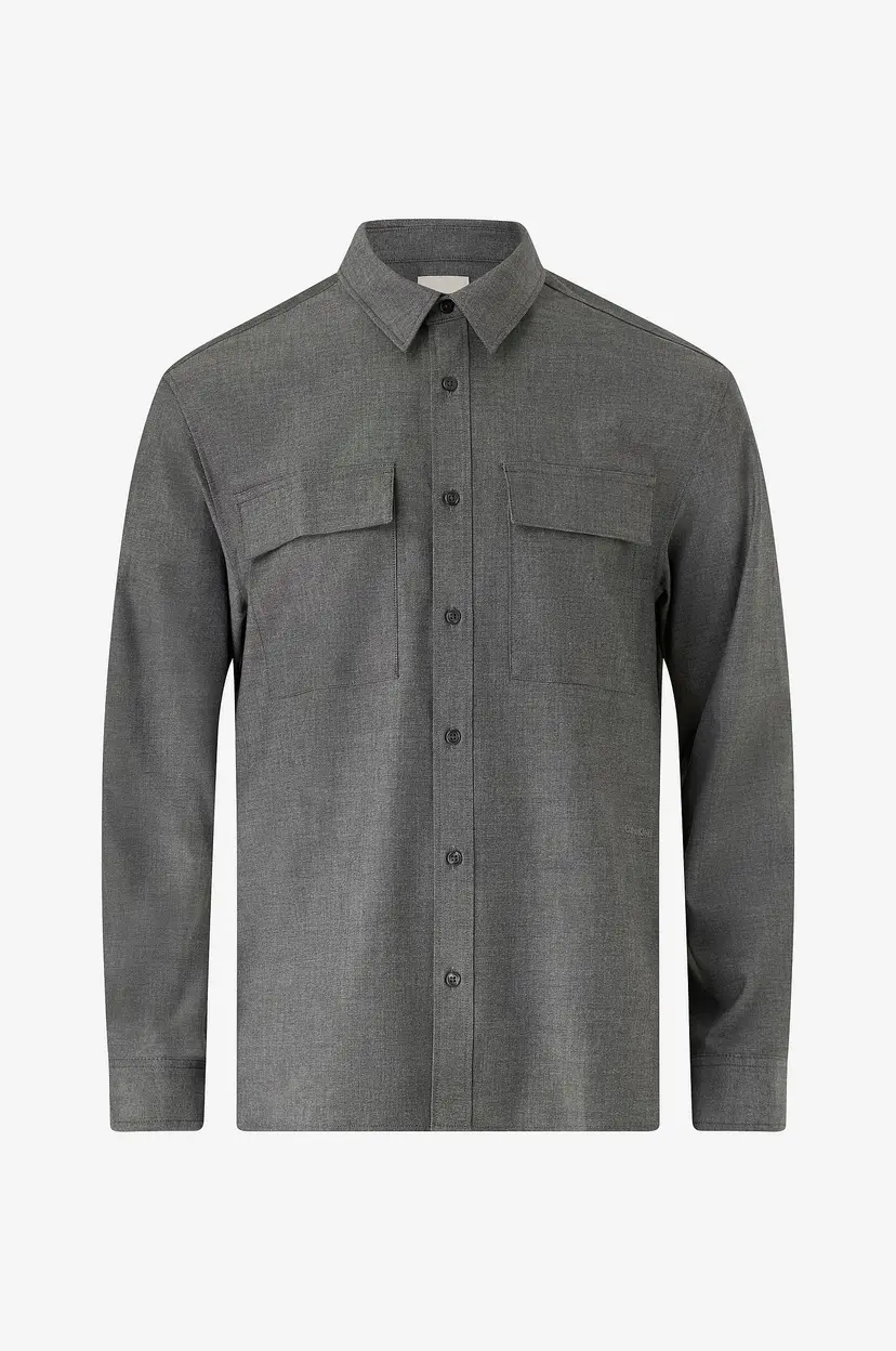 Calvin Klein Skjorte LS Melange PV Easy Shirt - Grå