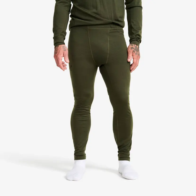 RevolutionRace Route Merino Light Base Layer Pants Herre Forest Night