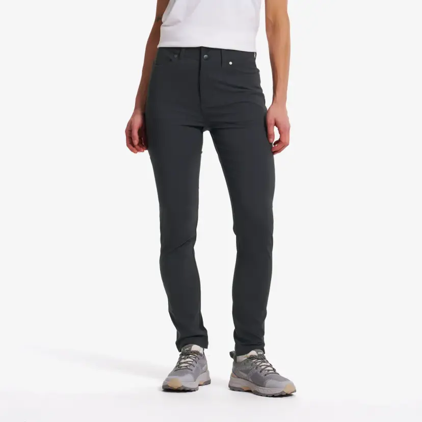 RevolutionRace Root High-waist Stretch Jeans Dame Anthracite