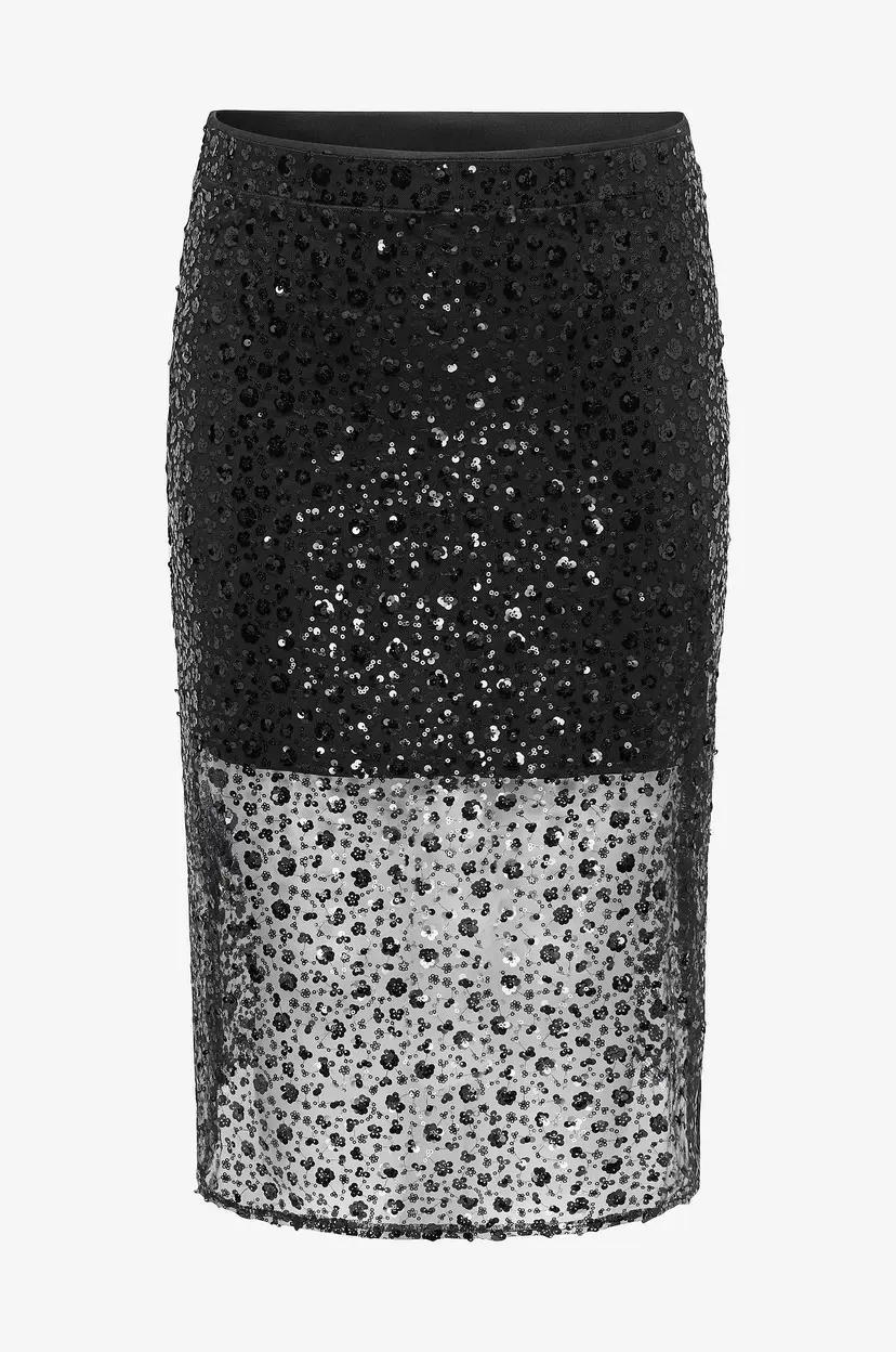 Only Carmakoma Midiskjørt Carrhilo Sequins Midaxi Skirt Wvn - Svart