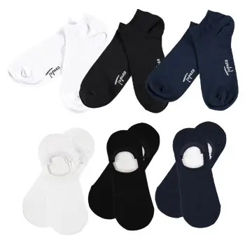 Topeco Topeco Strømper 6P Men Cotton Sneaker And No Show Sock Svart/Hvit Str 41/45 Herre