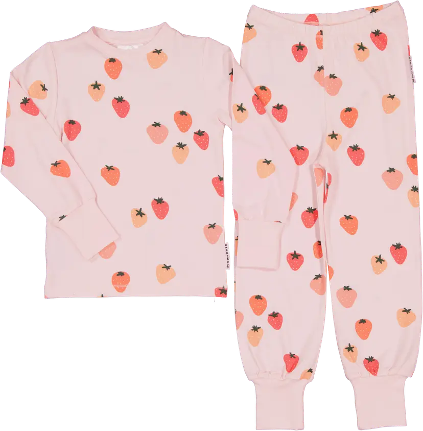 Geggamoja Pyjamas tvådelad Bambu Strawberry - 146/152