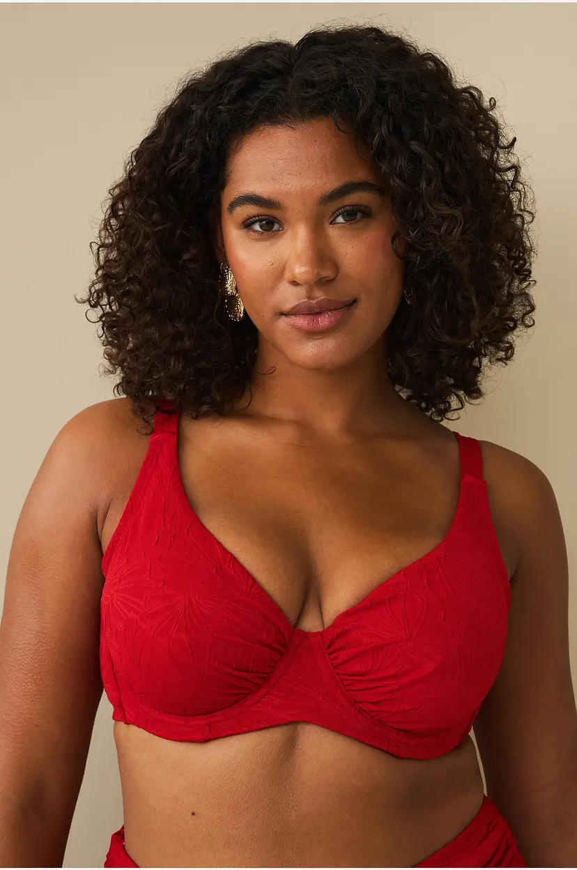 Ellos Plus collection Bikini-BH med strukturmønstre - Rød