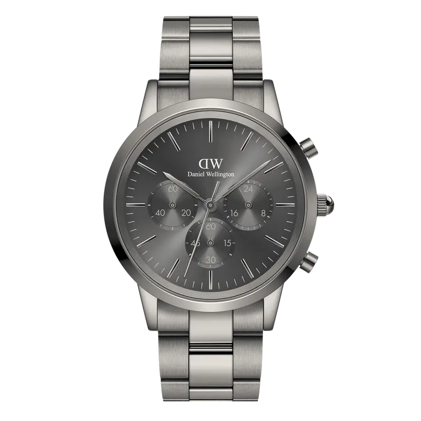 Daniel Wellington Graphite 42mm Watch Iconic Chronograph Link | DW