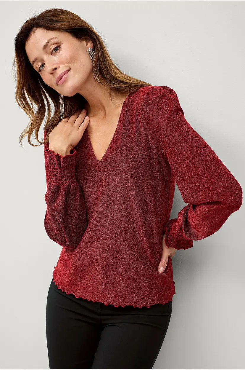 Ellos Collection Glitrende topp - Rød