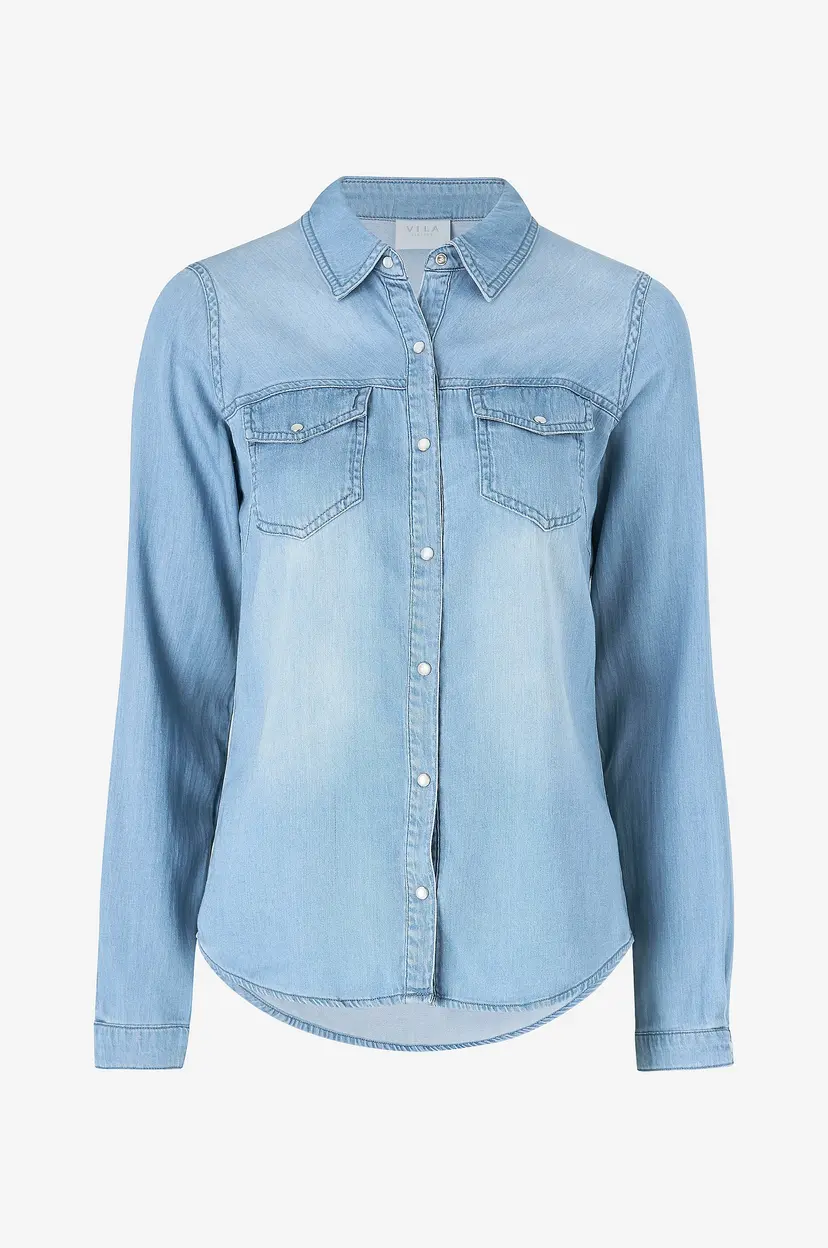 Vila Skjorte viBista Denim Shirt - Blå
