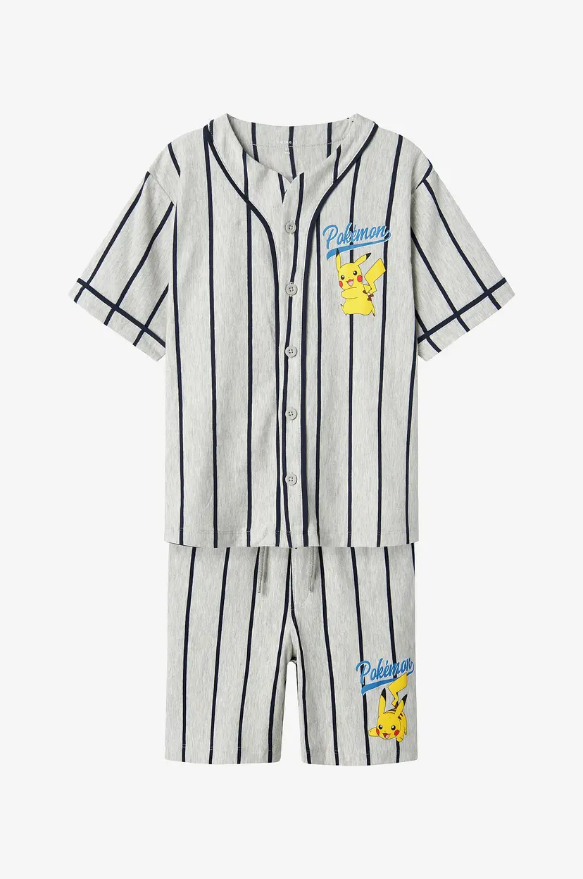 NAME IT Skjorte + shorts nkmMaska Pokemon Nreg Shortsset Sky - Grå