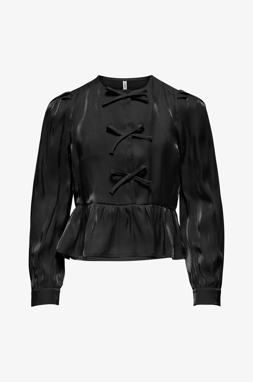 Kids Only Bluse kogVictoria L/S Bow Wvn - Svart