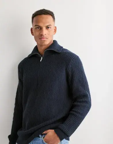 Only & Sons Only & Sons Onsframe Rlx Ls 1/2 Zip High Neck K Half zip Blå