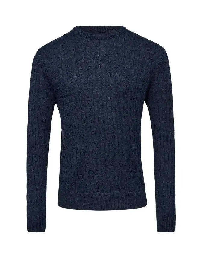 Gino Marcello Mens merino o-neck modern fit