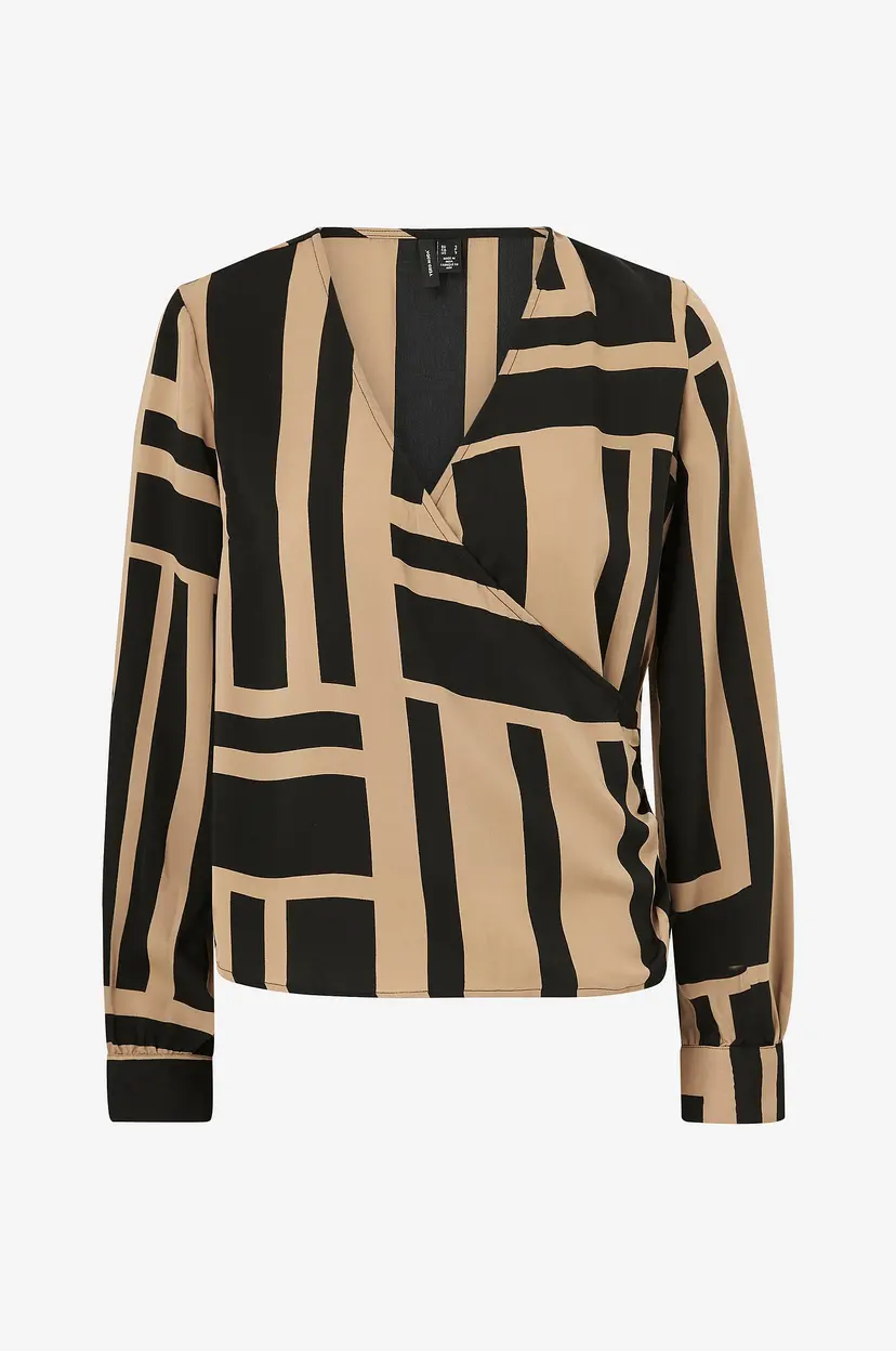 Vero Moda Bluse vmBrita L/S Rouching Midi Top - Svart