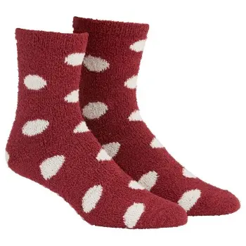 Damella Damella Strømper Fluffy Socks Rød/Hvit  polyester Str 35/38 Dame