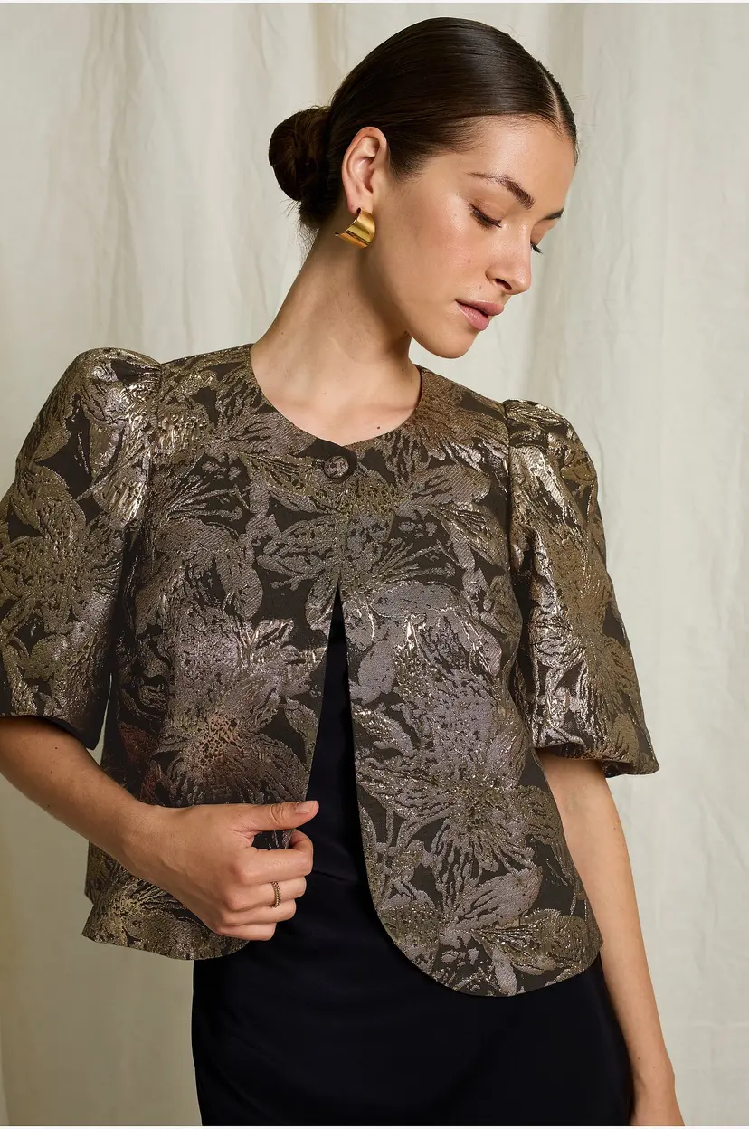 Joelle Bolerobluse i sateng - Svart
