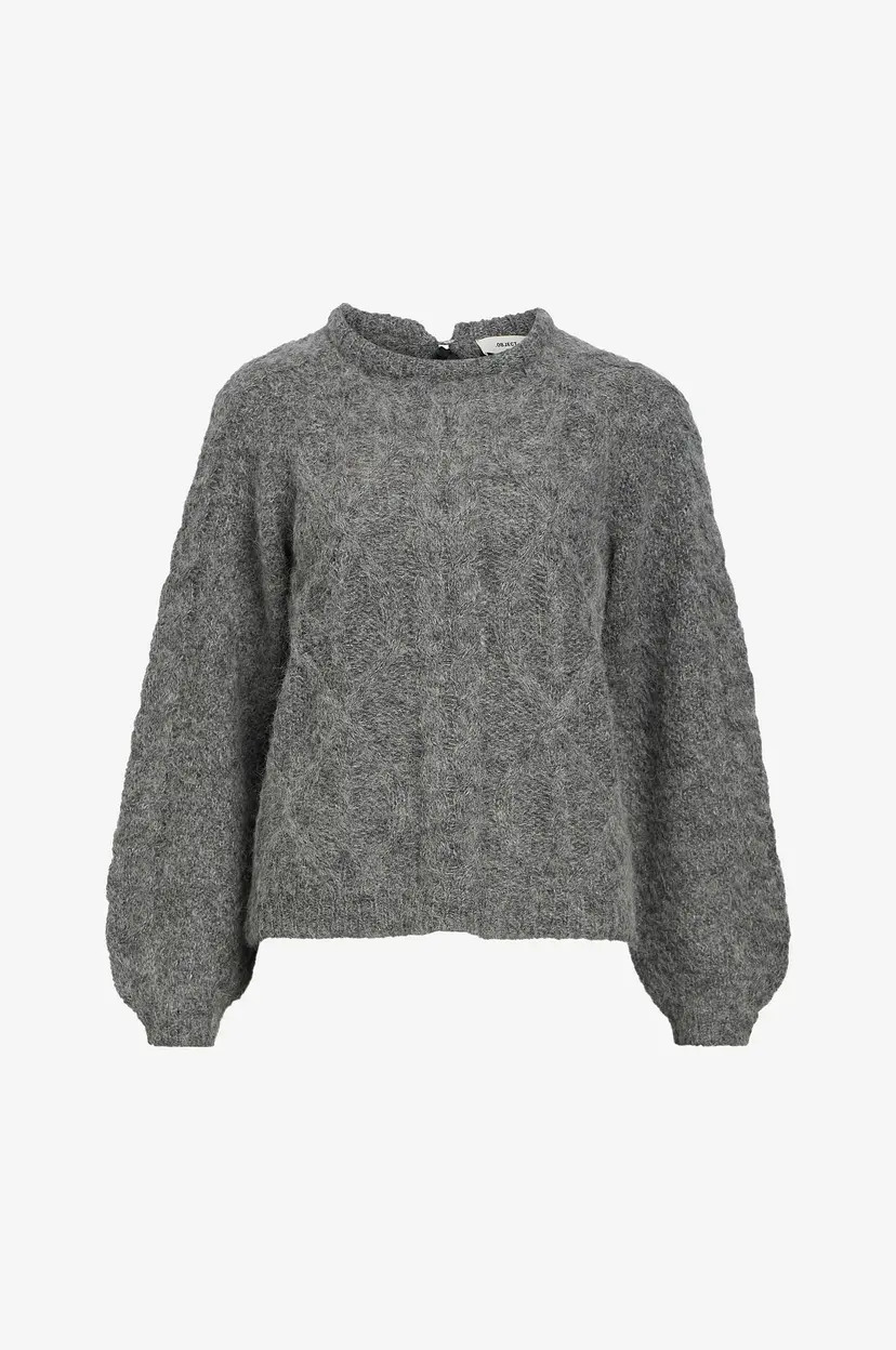Object Collectors Item Genser objSmilla Knit RE L/S Pullover - Grå