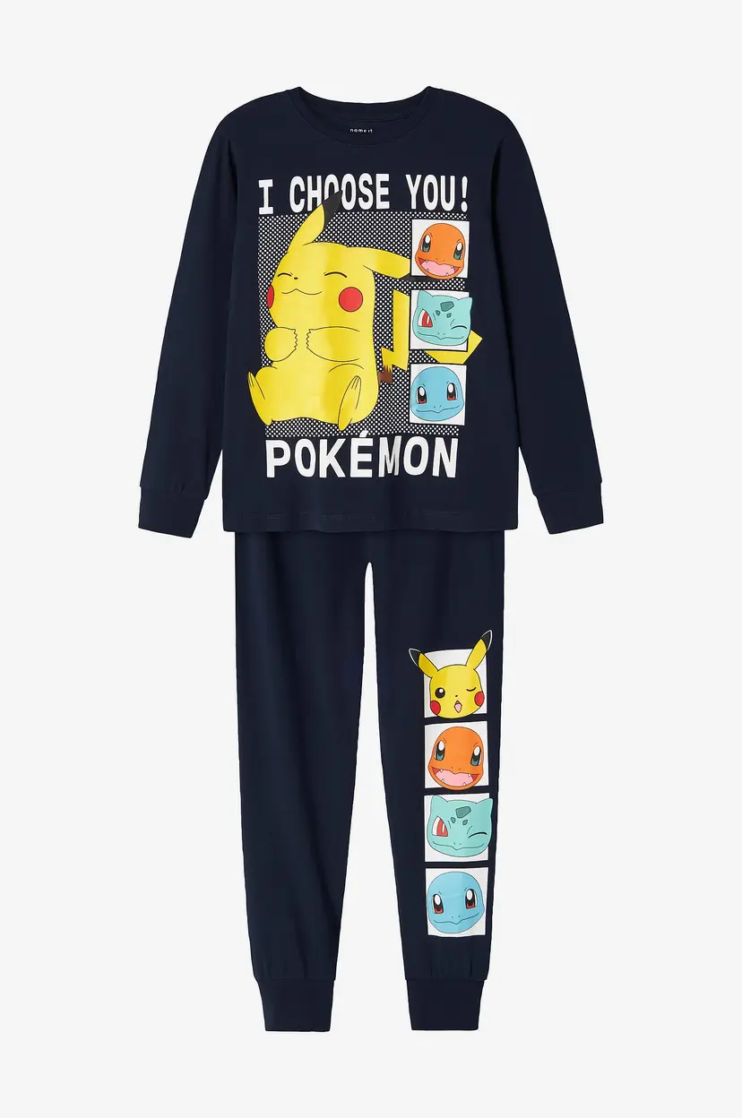 NAME IT Pyjamas Nkmabel Pokemon LS Nighset - Blå
