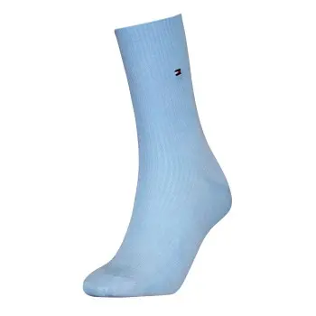 Tommy Hilfiger Tommy Hilfiger Strømper Women Premium Refined Rib Socks Lysblå Str 35/38 Dame