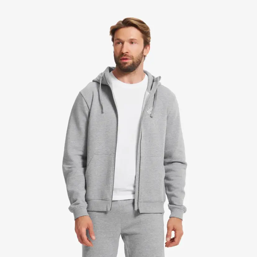 RevolutionRace RVRC Full-zip Hoodie Herre Grey Melange