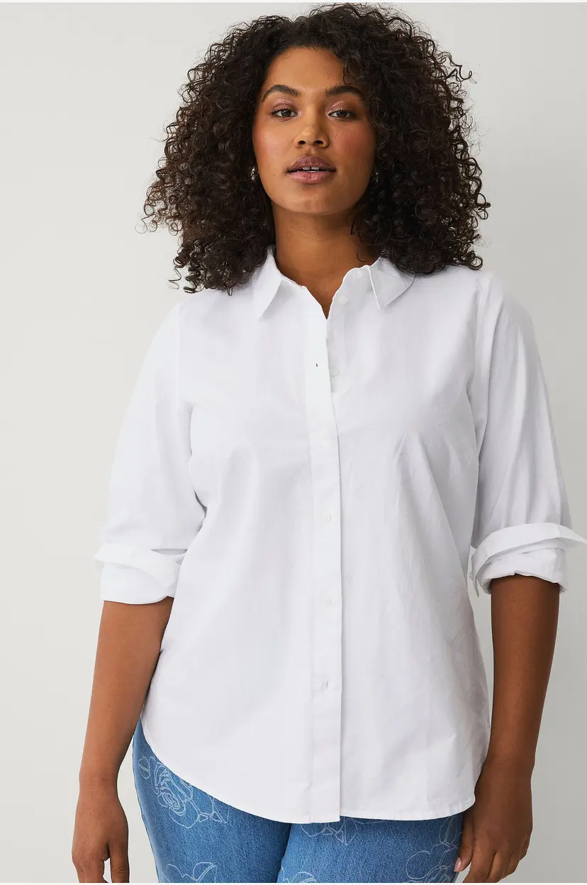 Zizzi Skjorte vLulu L/S Shirt - Hvit