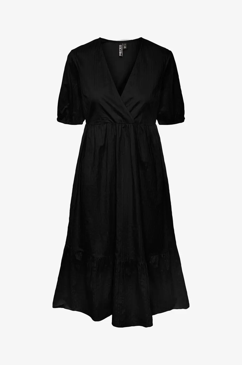 Pieces Kjole pcManon 2/4 Midi Dress - Svart