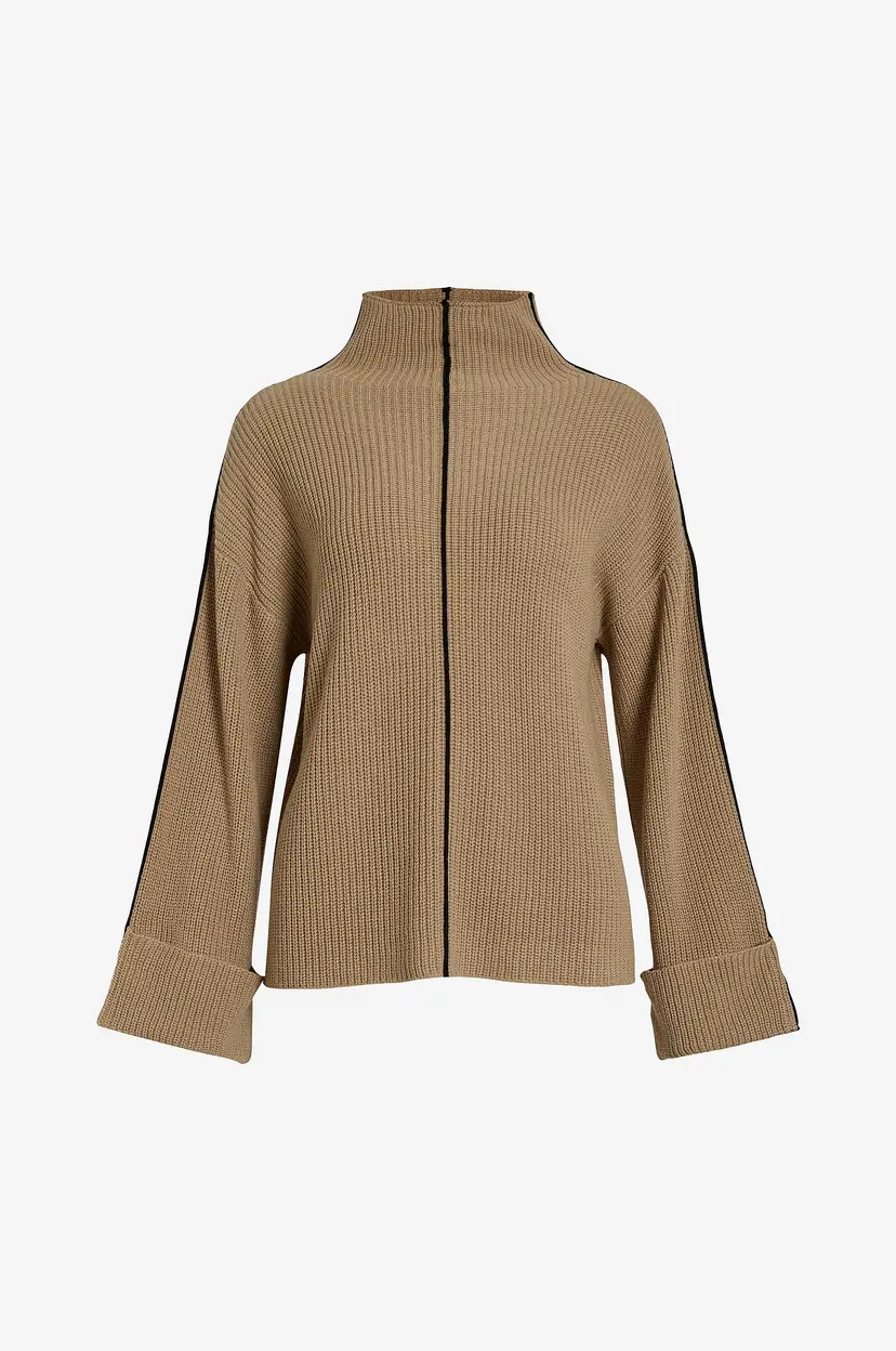 Vila Genser viVigga L/S Contrast Knit Pullover - Brun