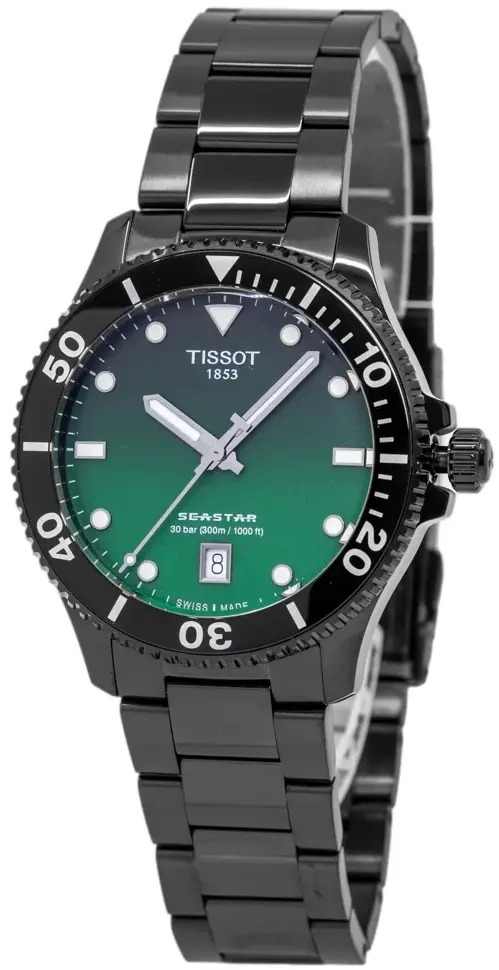 Tissot Tissot Herreklokke T120.410.33.091.00 Seastar 1000 Grønn/Stål Ø40