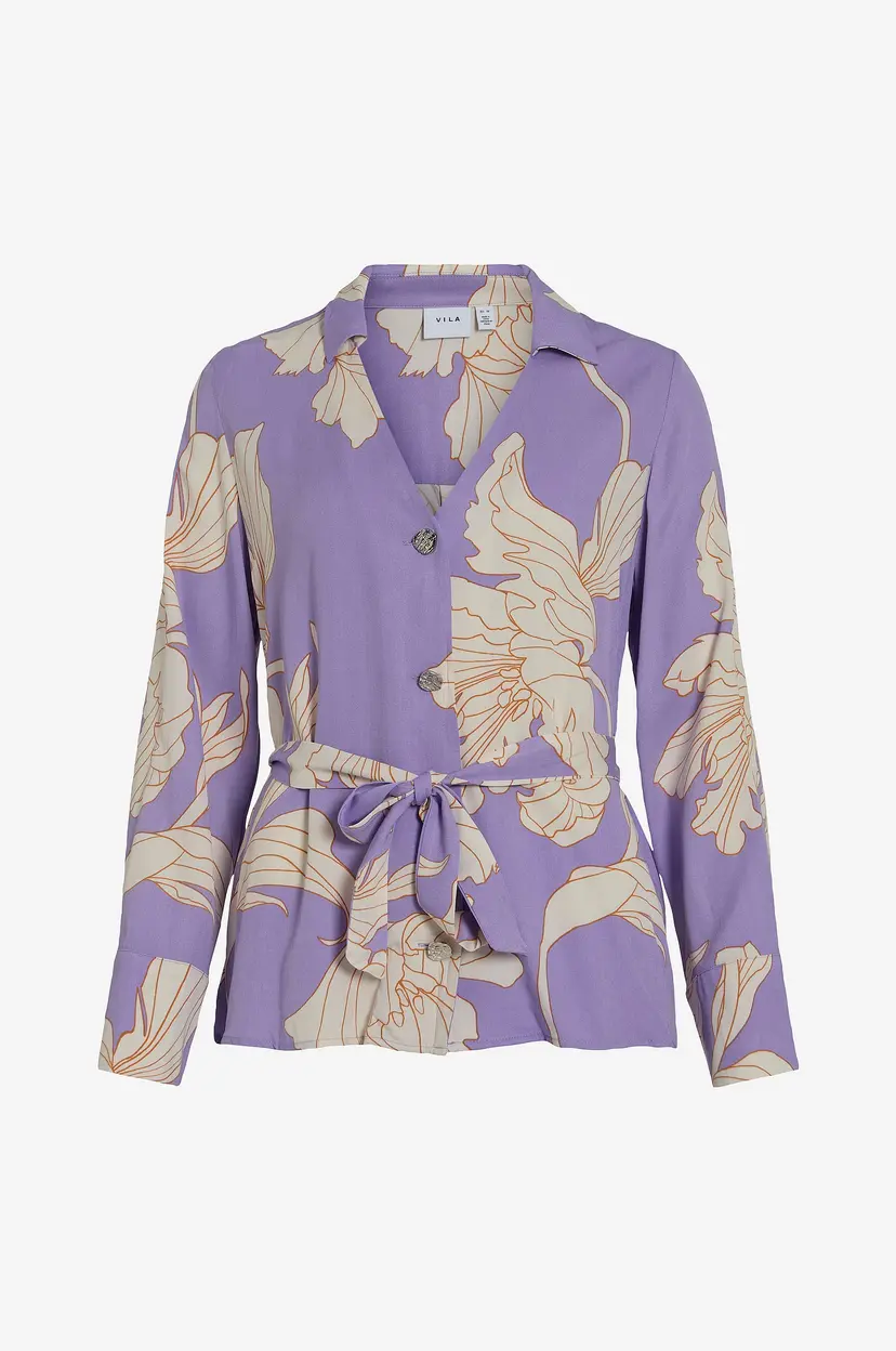 Vila Bluse viFlorenza OA V-neck L/S Shirt - Lilla