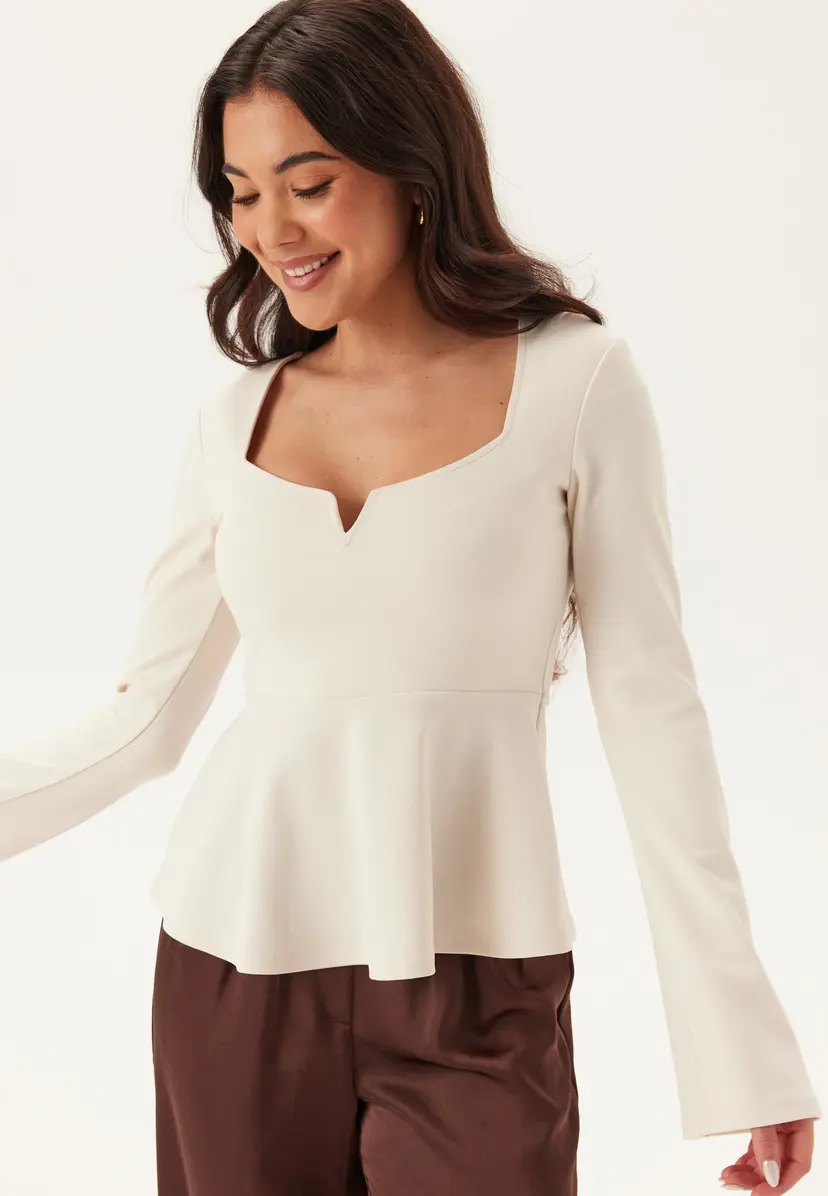 Bubbleroom Long Sleeve Peplum Top