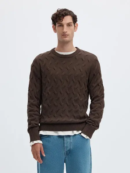 SELECTED Slmcarlos LS Cable Crew Neck