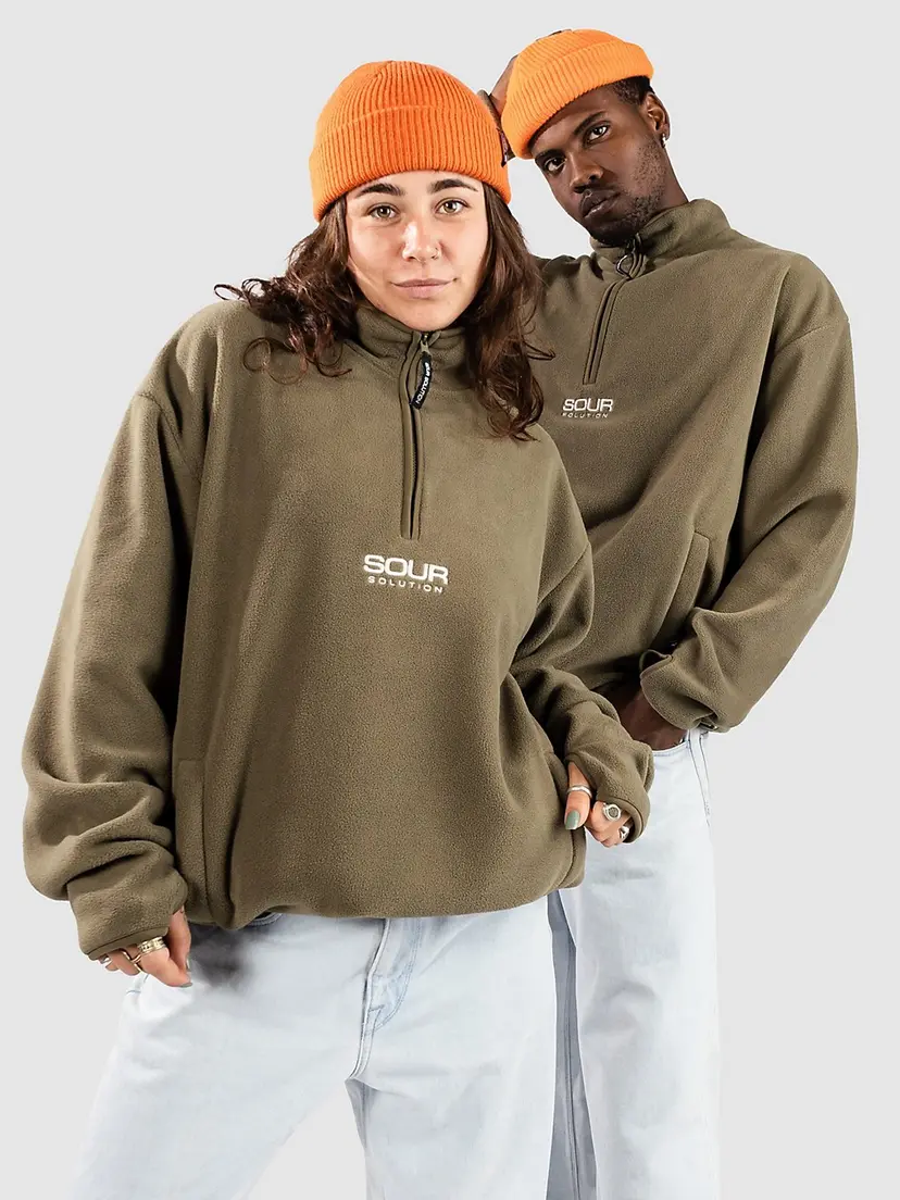 Sour Solution Sour Solution Half Zip Micro Fleece Half-Zip Fleecegenser grønn