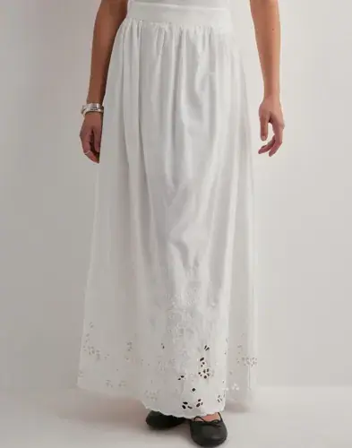 Selected Femme Selected Femme - Hvit - Slfdahlia Hw Ankle Broderi Skirt B