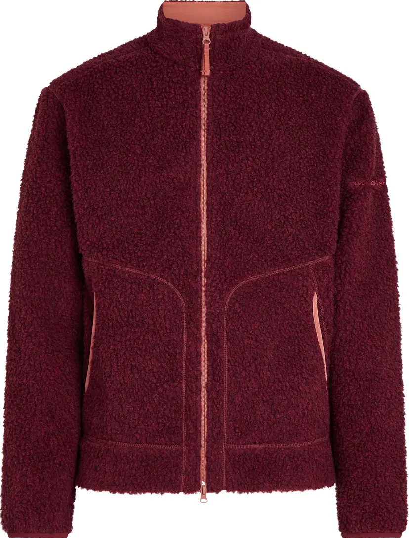 Icebreaker Icebreaker Men's Merino 800 Realfleece High Pile Longsleeve Zip Port Dk Hthr/cedar Wood